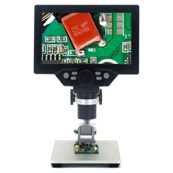 Dcenta Microscope G1200 Digital Microscope 7 Inch Large Color Screen Large Base LCD Display 12MP 1-1200X Continuous Amplification Magnifier With Aluminum Alloy Stand