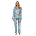 thumbnail image 1 of MintLimit Women's Floral Long Sleeve V-neck Button Down Pocket Shirt and Pants Pyjamas Sleepwear Lounge Pajamas, 1 of 4