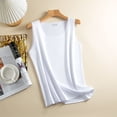 thumbnail image 6 of Tank Tops for Women Crew Neck Sleeveless Basic Solid Color Summer Casual Layering Shirts White M, 6 of 6