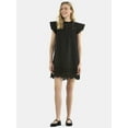 thumbnail image 2 of Time and Tru Women's Eyelet Mini Dress with Flutter Sleeves, Sizes XS-XXXL, 2 of 5