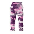 thumbnail image 4 of Fabrcox Camo Flannel Pj Pants for Men Big and Tall Pajama Bottoms with Pockets Elastic Waist Winter Warm Casual Mid Waisted Home Pajama Bottoms Light Purple XL, 4 of 4