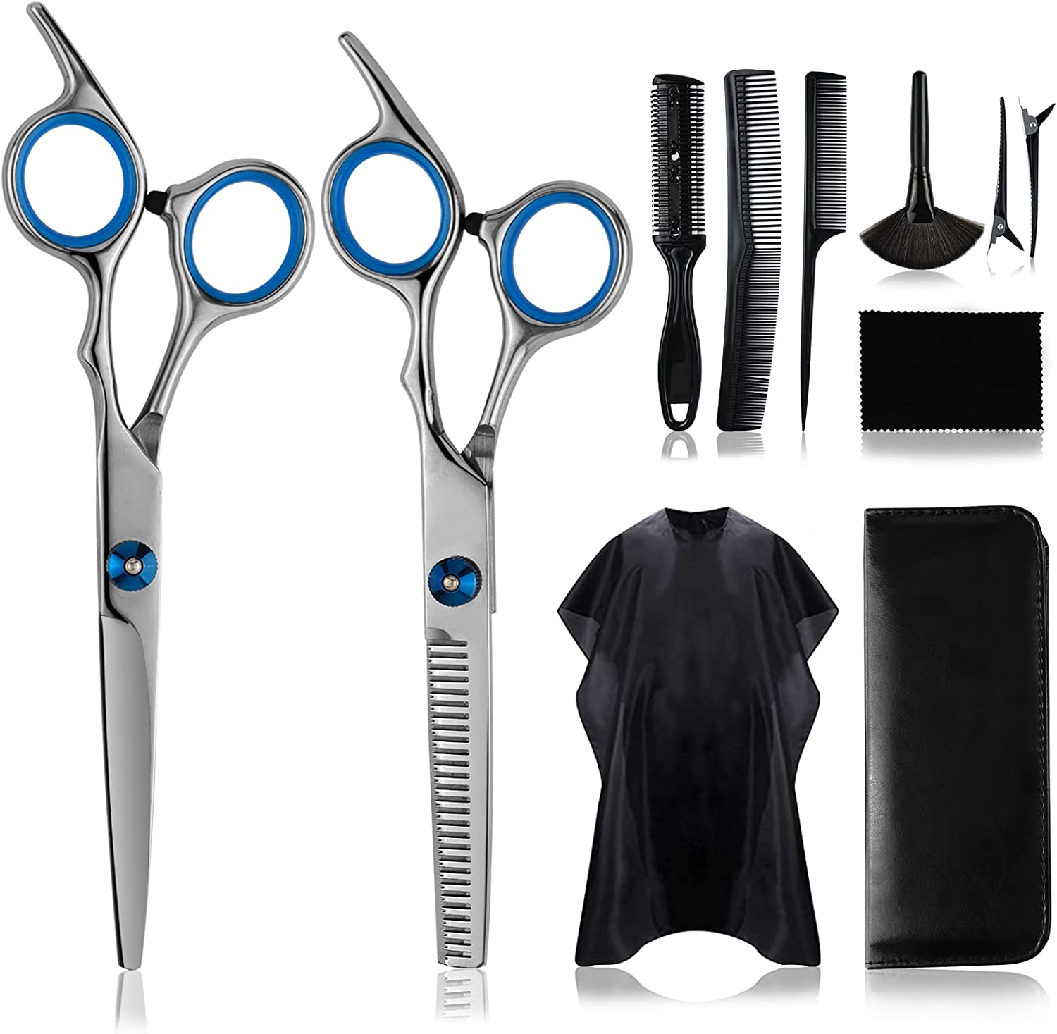 Hair Scissor Home Professional Hair Cutting Kit, 11 PCS Barber Thinning