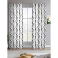 thumbnail image 2 of Black Spring Leaves Sheer Curtains 84 Inch Length 2 Panels Set for Living Room/Bedroom, Pastoral Botanical Striped Flowers Kitchen Curtains Grommet Semi-Sheer Curtains Window Treatments 52"x84"x2, 2 of 7