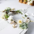thumbnail image 4 of Flower Crowns for Women,Adjustable Headband Floral Flowers,Handmade Lady Girls Flower Hairband Bridal Garland Headdress Hairs Accessories for Party Wedding Festival Decor(7.48in), 4 of 7