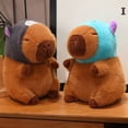 thumbnail image 3 of Capibara de peluche de juguete, animal de peluche, lindo muñeco Capella, disfraz, sombrero, capibara, regalo de cumpleaños y Navidad para niños, 3 of 5