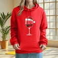 thumbnail image 4 of Otvok Women Pullover Hoodie Christmas Wine Glass Print Long Sleeve Drawstring Casual Pocket Sweatshirt, 4 of 5