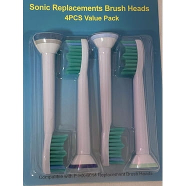 Oral Basics Replacement Brush Heads for Sonicare Electric Toothbrush, Soft, P-HX-6014 (4 Pack)