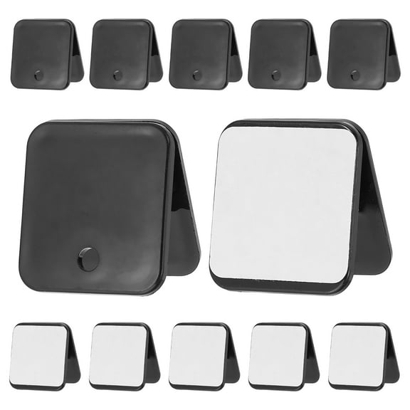 Uxcell 12 Pcs Plastic Self Adhesive Clips Sticky Clips Wall Clips Photo Clip, Black