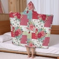 thumbnail image 5 of Pioneer Flower Floral Print Pattern Hooded Bath Towel，50"x30" for Ages 3 To 12 Kids, Quick Dry Lightweight Soft Microfiber Hood Beach Towel Cover Up for Kids, 5 of 7