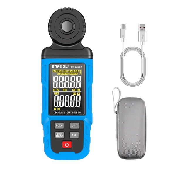 Medidor de Luz SNAKOL SK-8302A 200000 Lux con Almacenamiento USB