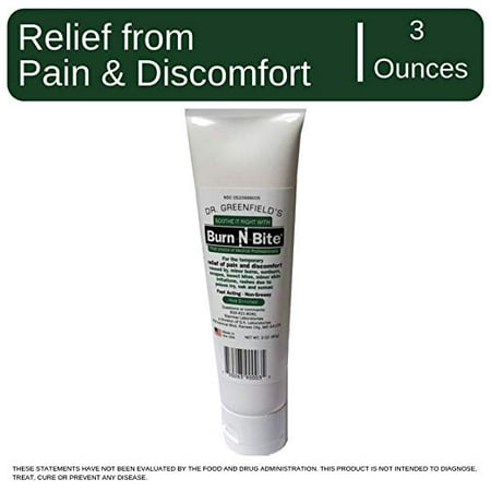 Dr Greenfields Burn N Bite - Fast Acting Topical Relief of Minor Burns, Sunburn, Itch Relief, Poison Ivy, Oaks- Non-Greasy, Aloe (Best Sunburn Itch Relief)