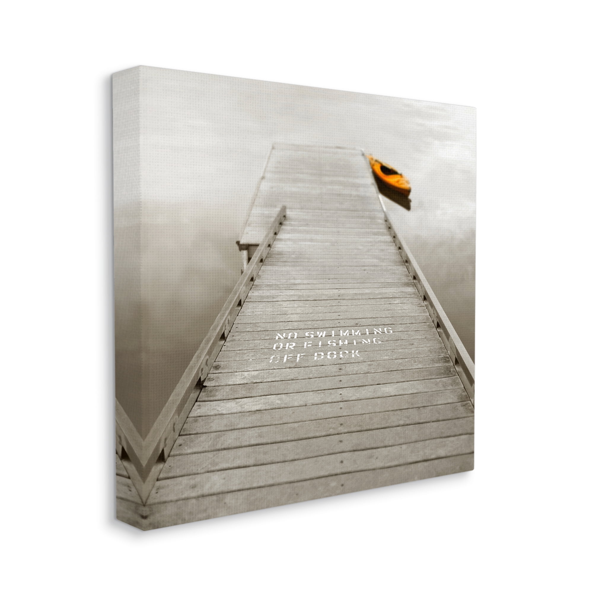 Stupell Summer Lake Dock Kayaking Landscape Photography Gallery Wrapped Canvas Print Wall Art