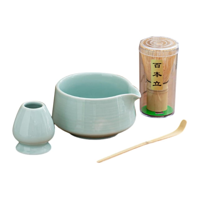 4x Japonese Matcha Té Té Herramientas de té portátiles portátiles Herramientas para hacer té para la casa de té de la oficina de cocina azul claro