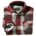 thumbnail image 2 of Freedom Foundry men Long Sleeve Button down Sherpa Lined Plaid Fleece Jacket XXL/Burgundy, 2 of 3