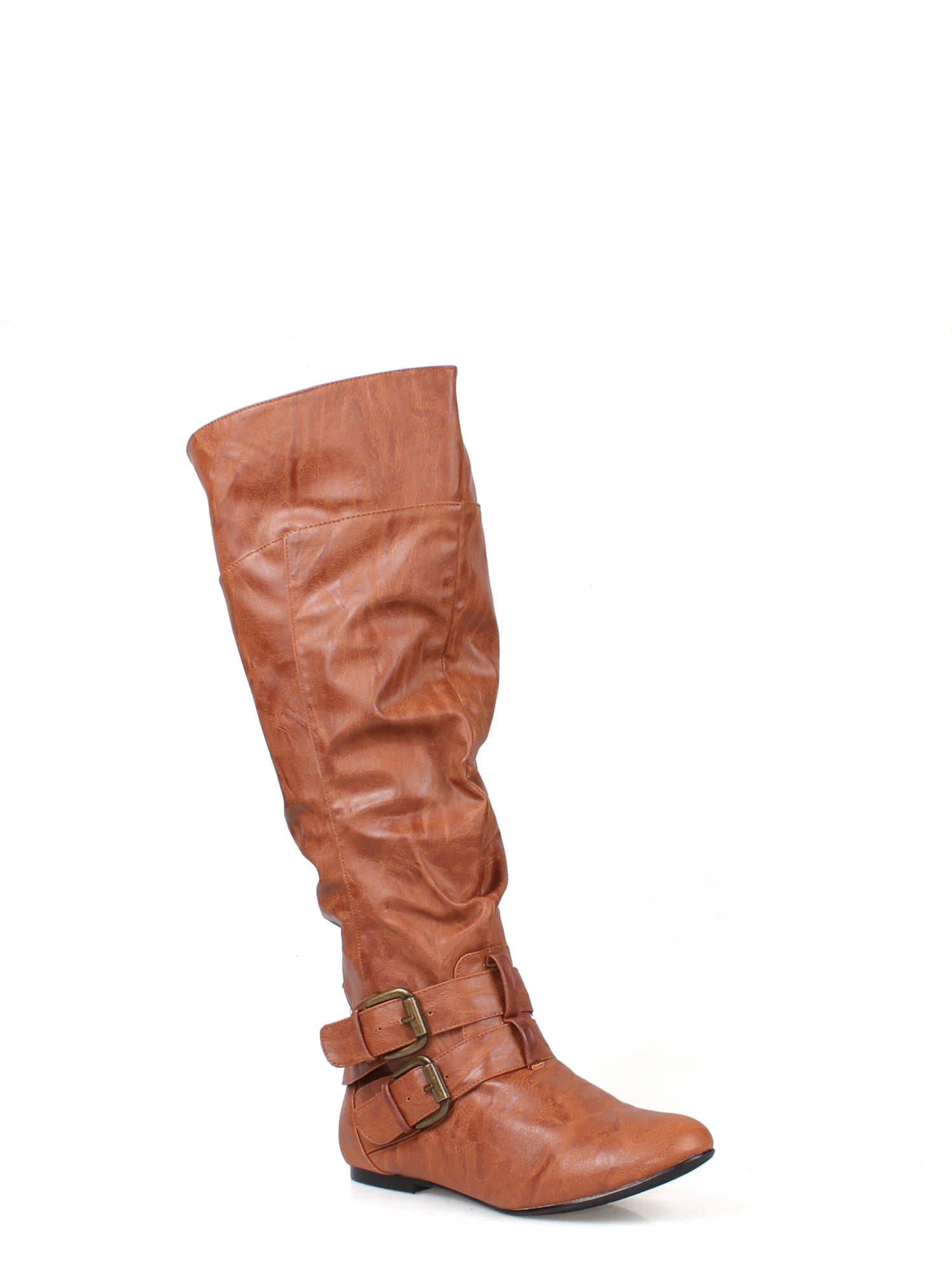 tan leather slouch boots