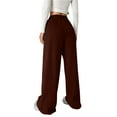 thumbnail image 5 of Girls Pants Girl'S Bowknot Baggy Sweatpants Lightweight Straight Leg Athletic Pants With Pockets Brown 10-11 Years, 5 of 6