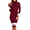 Burgundy with white, variant on PrettyGuide Women's Turtleneck Sweater Dress Long Sleeve Ribbed Knit Stretch Midi Bodycon Dresses