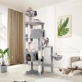 thumbnail image 2 of 83in Heavy Duty Cat Tree for Large Cats - XXL Multi-Level Cat Tower with 9 Sisal Scratching Posts, 2 Condos & Perches - Light Grey Modern Indoor Playhouse, 2 of 6
