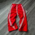 thumbnail image 4 of Havenx Baggy Sweatpants for Men Striped Wide Leg Pant Elastic Waist Drawstring Open Bottom Trousers Yoga Jogging Loose Fit Y2k Wear,Red 2XL, 4 of 5