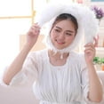 thumbnail image 4 of ziyahi Rabbit Ears Hat Caps Headgear with Earflaps for Cosplay Costume White, 4 of 8