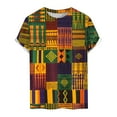thumbnail image 4 of Short Sleeve Shirts for Men, Kente Cloth Pattern Short Sleeve Printed T Shirts for Men Loose Fit Tee Casual Lightweight Round Neck Tops, 4 of 4