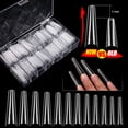 thumbnail image 2 of Labymos 480Pcs/Box Lengthen Nail Tips With Scale Cowboy Style Flat Manicure Nail Extension DIY Nail Molds, 2 of 7