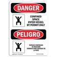 thumbnail image 1 of SignMission OS-DS-A-1218-VS-1086 Signal de Danger d'Osha de 12 x 18 Po - Espace Confiné Permis de Navigation Bilingue, 1 of 1