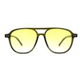 thumbnail image 1 of Mens Thin Plastic Racer Officer Style Hipster Sunglasses Green Yellow, 1 of 4
