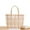 khaki big, variant on Summer Handbag For Women Fashion Transparent Jelly Bag Female Large Capacity Woven Beach Bag Handmade Shopping Basket Tote Bolsa