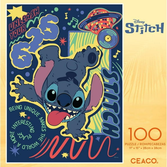 Ceaco Stich 100-Piece 15 x 11-Inch Interlocking Jigsaw Puzzle in Plastic Ball for Children Ages 6 