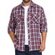 thumbnail image 1 of Camisa de hombre de ajuste slim con botones de manga larga a rayas en colores contrastantes con bolsillo S Rojo Marino, 1 of 7