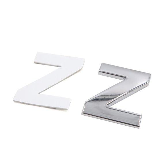 Unique Bargains Silver Tone Metal Z Letter Shaped Alphabet Sticker Emblem Badge Decals for Car