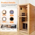 thumbnail image 2 of Far Infrared Sauna with 5 Resin Heating Plates, Home Sauna with Bluetooth Music Player, Ambient Light and Sole Control, 2.7’ x 2.3’ x 5.2’, 2 of 6