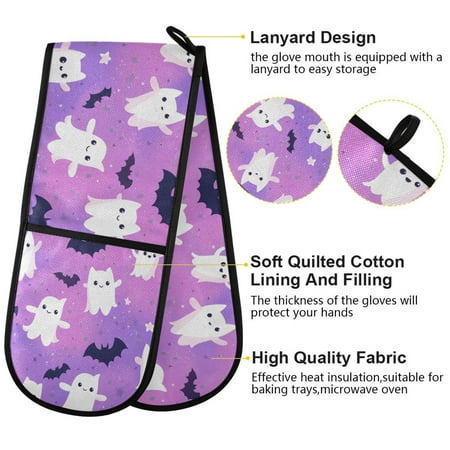

BZSMCE Oven Mitts Cartoon Bat Pattern Creative Pattern Resistant Kitchen Gloves
