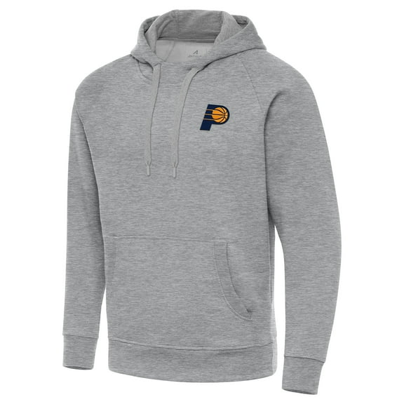 Men's Antigua Heather Gray Indiana Pacers Big & Tall Victory Raglan Pullover Hoodie