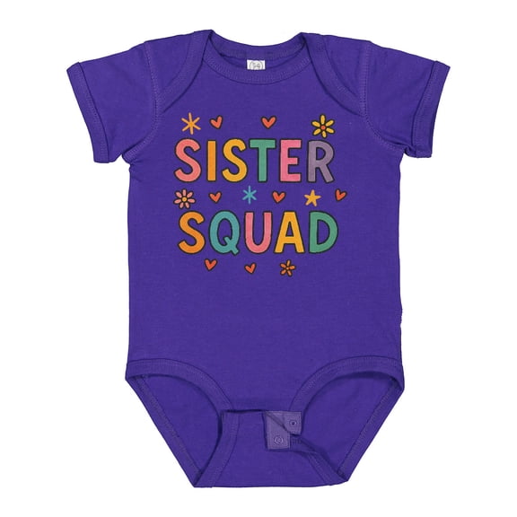 Inktastic Sister Squad Colorful Design Boys or Girls Baby Bodysuit