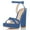 Blue, variant on YDN Women Elegant Open Toe Chunky Block High Heel Sandals Ankle Buckle Straps Platform Pumps Wedding Dress Shoes Size 7 Blue