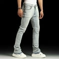 thumbnail image 3 of Waimea Men No Rip Stacked Skinny Fit Jeans (Light Blue Wash), 3 of 5
