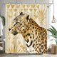 thumbnail image 3 of Cortina de ducha impermeable de poliéster con estampado de leopardo 180x200 cm, 3 of 3
