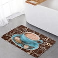 thumbnail image 4 of Coffee Kitchen Rugs Set 2 Piece 18x30in+18x47.2in, Non-Slip Kitchen Mats Set Rubber Backing Indoor Entry Door Mat Carpets - Vintage Blue Coffee Cup Beans Sugar Lump Brown, 4 of 6