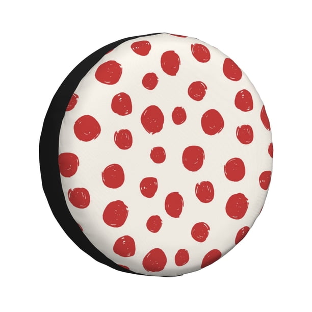 Balery Abstract Red Polka Dot Cubiertas para Neumáticos - Protector Resistente para Neumáticos de Camioneta, SUV, Remolque, Camper y RV-17 inch