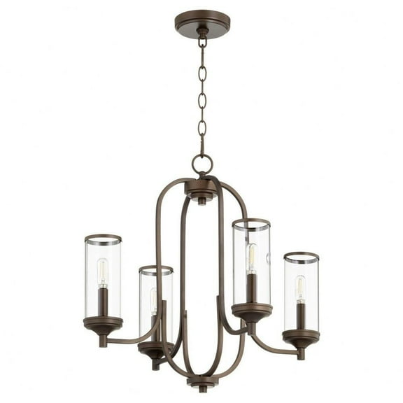 Transitional Four Light Chandelier-Oiled Bronze Finish Bailey Street Home 183-Bel-3400546
