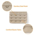 thumbnail image 4 of INSPIRE CHIC Women's 3 x 4 Hooks Bra Extender Extension Strap Multi Color Bra Band 5 Pcs Khaki, 4 of 5