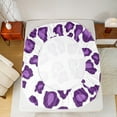 thumbnail image 5 of Manfei Purple Leopard Print Bed Sheets for Girls, Cheetah Print King Sheets, Cartoon Animal Theme Sheet Set, Microfiber Bedroom Decor 4 Pieces, 5 of 7