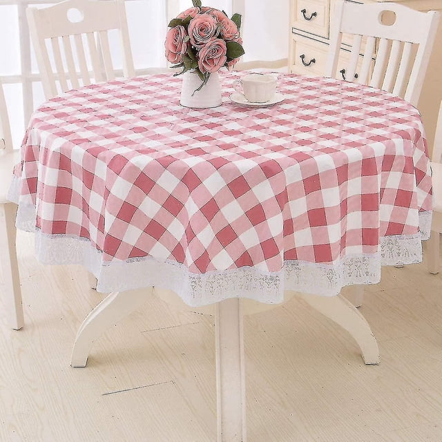 Nappe Ronde en Vinyle Dentelle Imperméable Nappe en Plastique Pvc