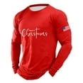 thumbnail image 4 of Letdown Mens Spring Shirt Long Sleeve Letter Print T-Shirt Fashion Casual Pullover Shirts Soft Stretch Tees Tops (Red, L), 4 of 4