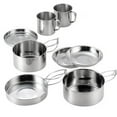 thumbnail image 2 of Bingirl 8 PCS Camping Cookware Mess Kit Stainless Steel Lightweight Durable Cookware With Cups Plate Pot Dishes Pan For Camping Backpacking Outdoor Cooking Picnic, 2 of 9