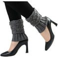 thumbnail image 6 of 1 Pair Winter Cuffs Socks - Women's Knitted Design Solid Warm Thick Elastic Knee High Length Ribbed Leg Warmers, 6 of 8