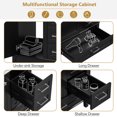 thumbnail image 4 of 30" Modern Bathroom Vanity with Sink,  Storage Cabinet with Soft-Close Door & 3 Drawers, Ceramic Top, Solid Wood Frame for Bathroom Organization,Black, 4 of 8