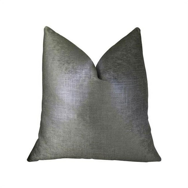 Plutus PBRAZ394-1616-DP Coussin de Luxe en Lin Gris Canon Fait Main, 16 x 16 Po.
